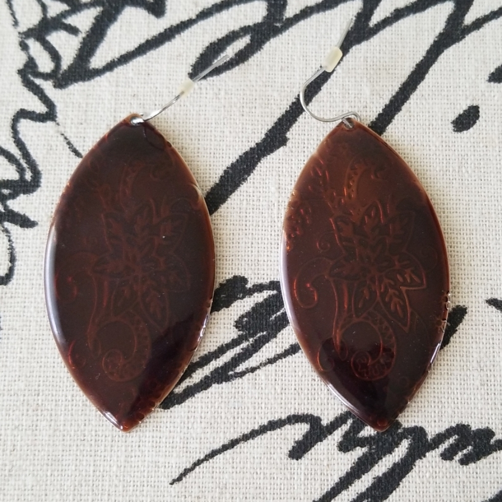 NEW Amber Color Earrings